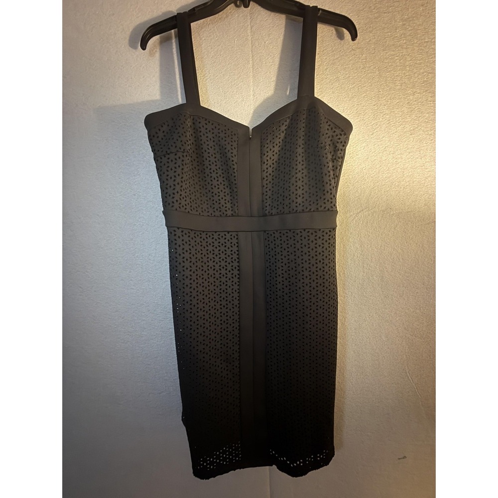 Thalia Sodi Dress Womens Medium Black Laser Cut Bodycon‎ Sweetheart Party